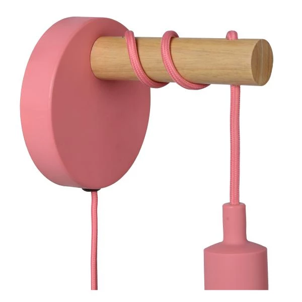 Lucide POLA - Lámpara de pared Infantil - Ø 12 cm - 1xE27 - Rosa - detalle 1
